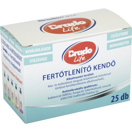 Bradolife Fertőtlenítő kendő 25 db