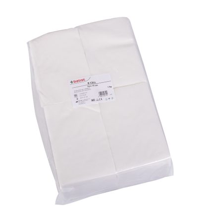 B-CELL Papírvatta, cellulóz anyagú, 10cmx15cm, fehérített 1 kg (12 csom/krt)