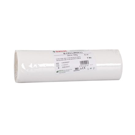 B-CELL(ROLL) Papírvatta tekercs 20cm, fehérített, 500g, egyéni csomagolásban (45 tek/krt)
