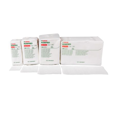 KOMPRES Gézlap 10x20cm, 17 szálas, 8 rétegű, hajtogatás nélküli 100 db (20 csom/krt)