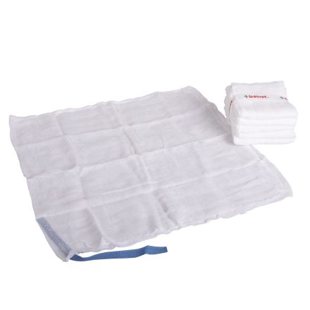 B-TOWEL X Műtéti törlő 45x45cm, X-ray, unwashed, 17 szálas, 4 rétegű, hurokkal (5 csom / 100 db)