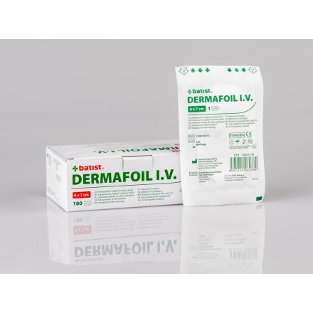 DERMAFOIL 6x7 cm I.V.,ragasztó szalag kivágással, steril (100 db/dob)