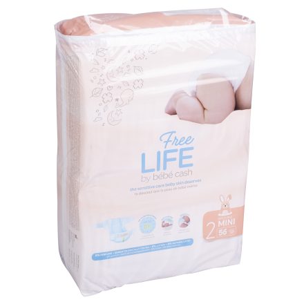 Free Life by Bebe, Újszülött pelenka, Mini méret, 3-6 kg  (112 db/krt)