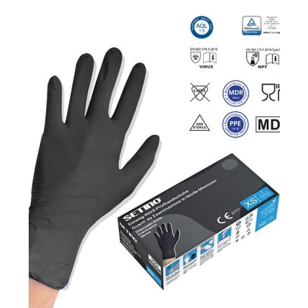 Setino 3.5g fekete nitril kesztyű - M